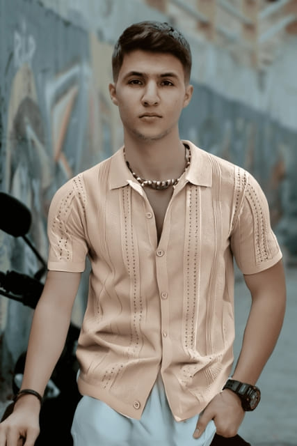 Before modern streetwear try on, original unstyled model image