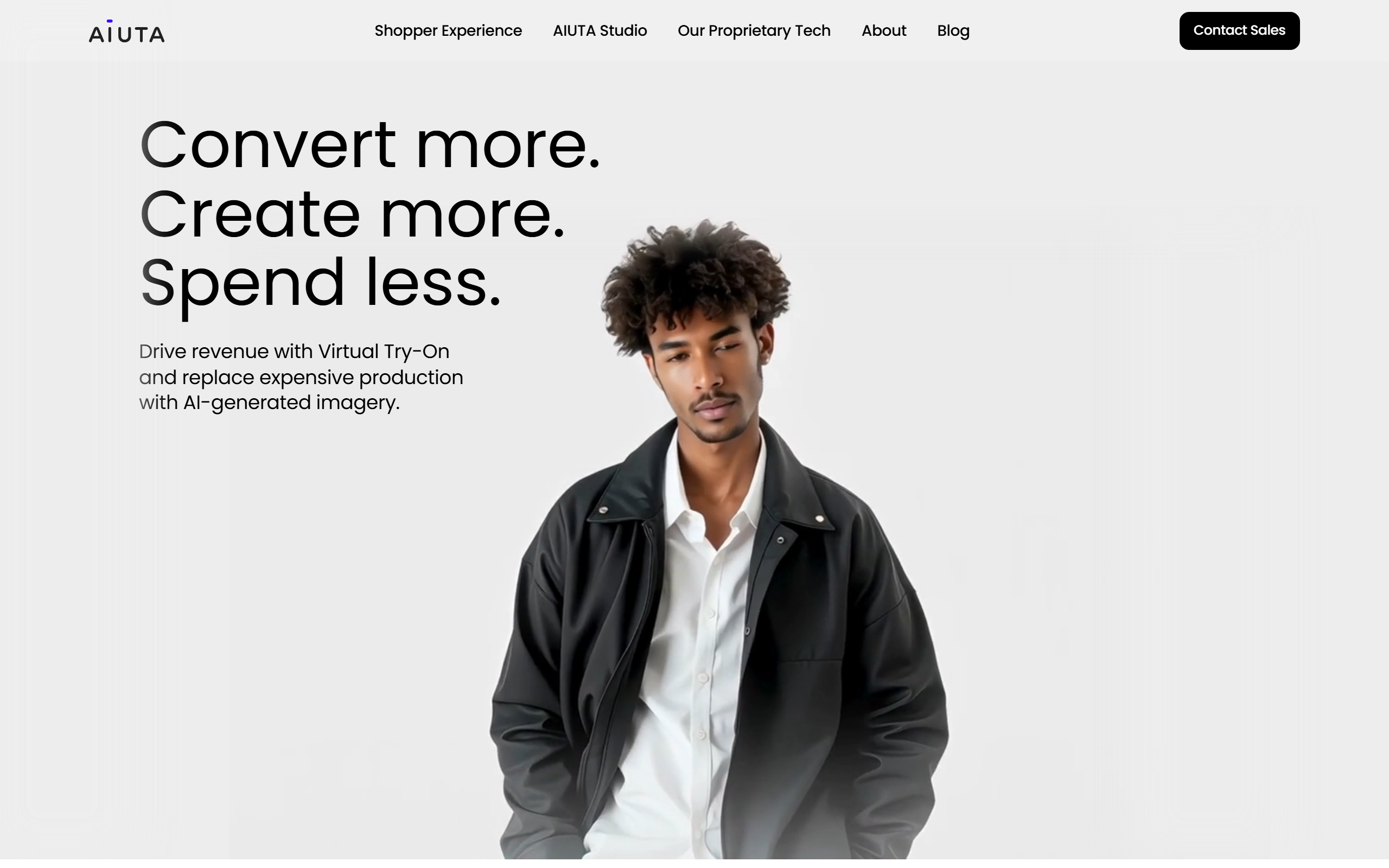 Aiuta homepage — B2B virtual try-on infrastructure for retailers