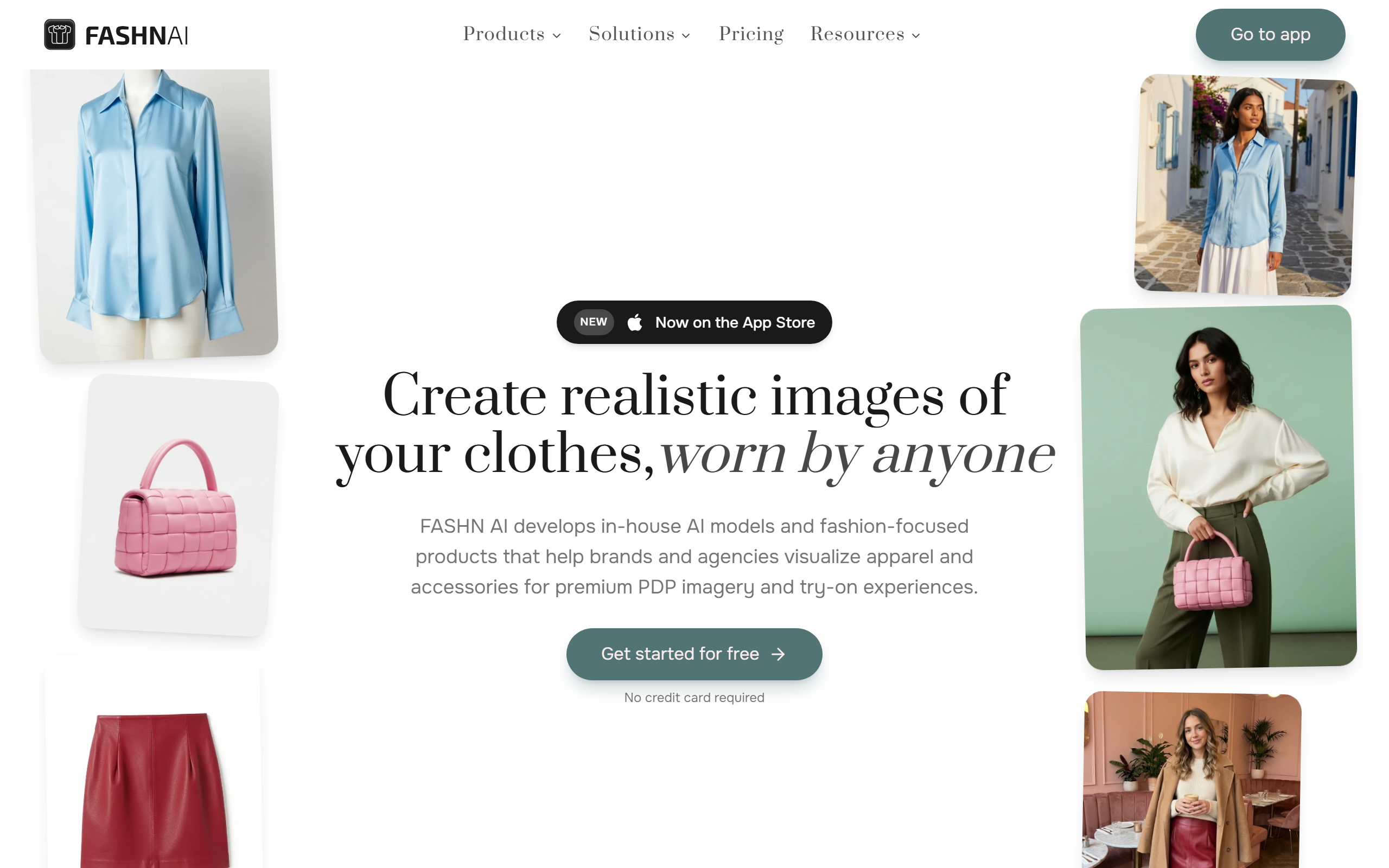 FASHN.ai homepage — AI fashion imagery studio and API for brands