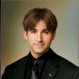 Side part — hair combed from a defined off-center part with a clean diagonal sweep