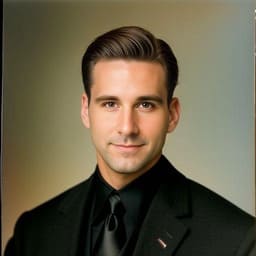 Slicked-back medium hair — side profile, hair combed straight back off the forehead with visible comb lines, sides kept neat